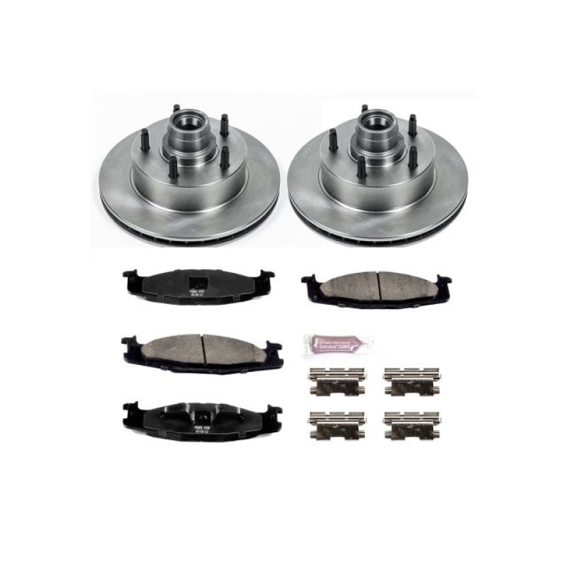 Ford E-150 Brake Kit - Front - PowerStop - Z17 Stock Replacement Rotors + Ceramic Pads - `94-`01