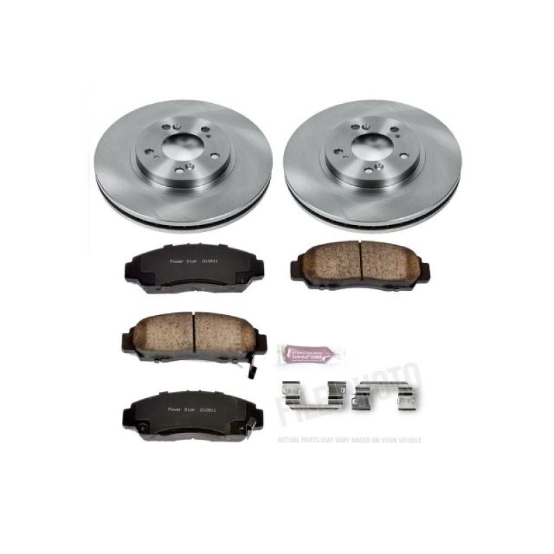 Acura RL Brake Kit - Front - PowerStop - Z17 Evolution Plus Ceramic Pads + Autospecialty Rotors - `99-`04