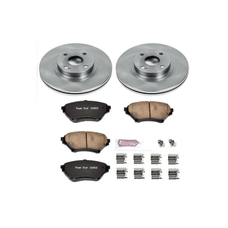 Mazda Miata Brake Kit - Front - PowerStop - Z17 Stock Replacement Rotors + Evolution Plus Ceramic Pads - `01-`05