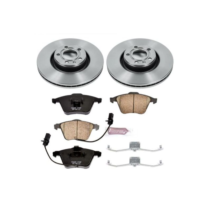 Audi A6 Brake Kit - Front - PowerStop - Autospecialty Rotors + Z17 Evolution Plus Ceramic Pads - `05-`11