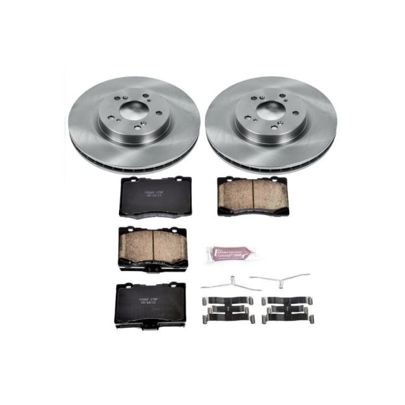 Acura RL Brake Kit - Front - PowerStop - Z17 Evolution Plus Ceramic Pads + Autospecialty Rotors - `05-`12