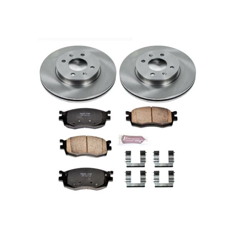 Hyundai Accent Brake Kit - Front - PowerStop - Autospecialty Brake Rotors + Z17 Evolution Plus Ceramic Pads - `06-`11