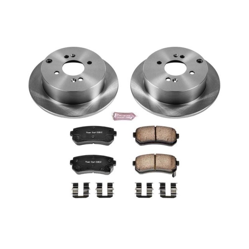 Hyundai Accent Brake Kit - Rear - PowerStop - Z17 Stock Replacement Rotors + Ceramic Pads - `06-`07