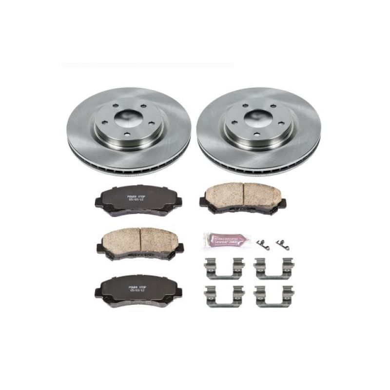 Nissan Rogue Brake Kit - Front - PowerStop - Z17 Stock Replacement: Evolution Plus Ceramic Pads + Autospecialty Rotors - `08-`14