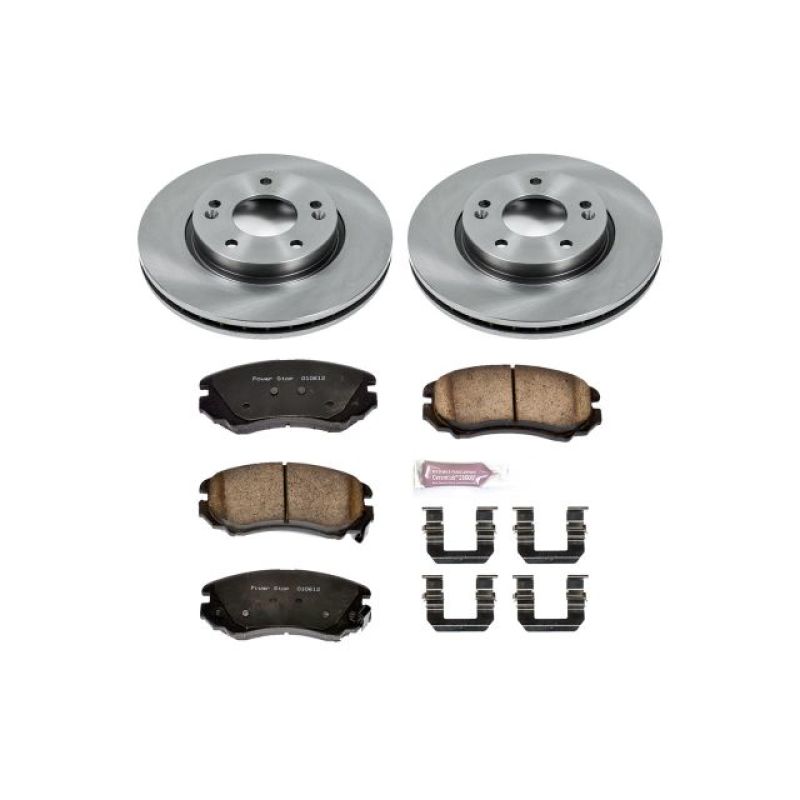 Hyundai Elantra Brake Kit - Front - PowerStop - Autospecialty Rotors + Z17 Evolution Plus Ceramic Pads - `07-`10