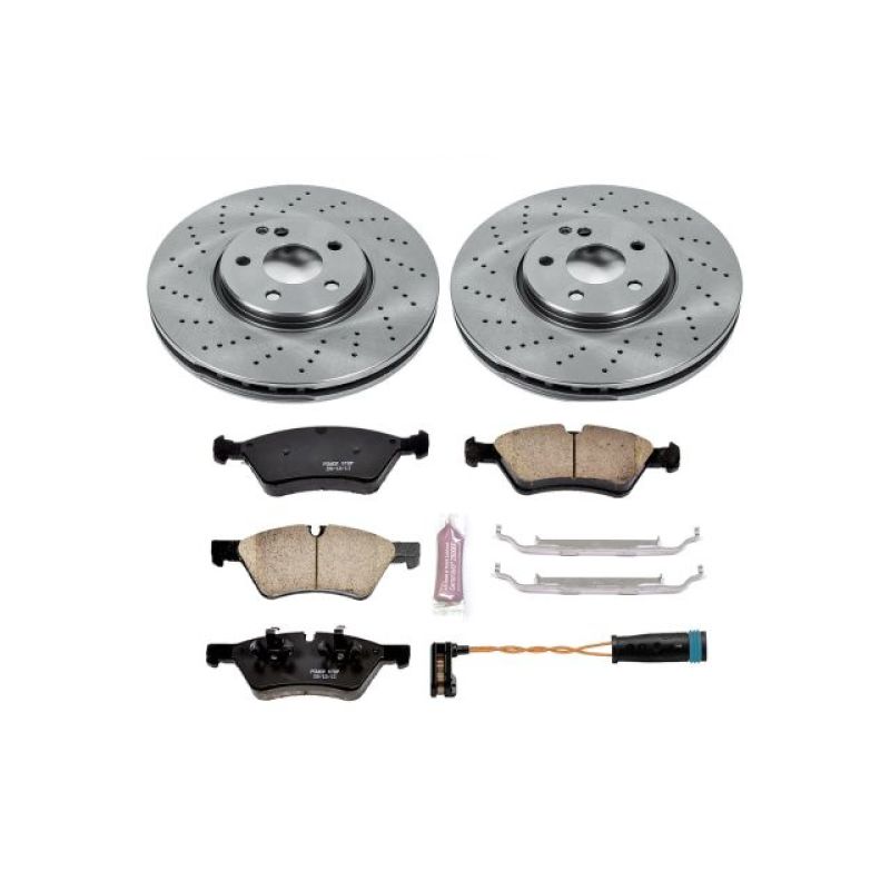 Mercedes-Benz E350 Brake Kit - Front - PowerStop - Z17 Evolution Plus Ceramic Pads + Autospecialty Rotors - `07-`09