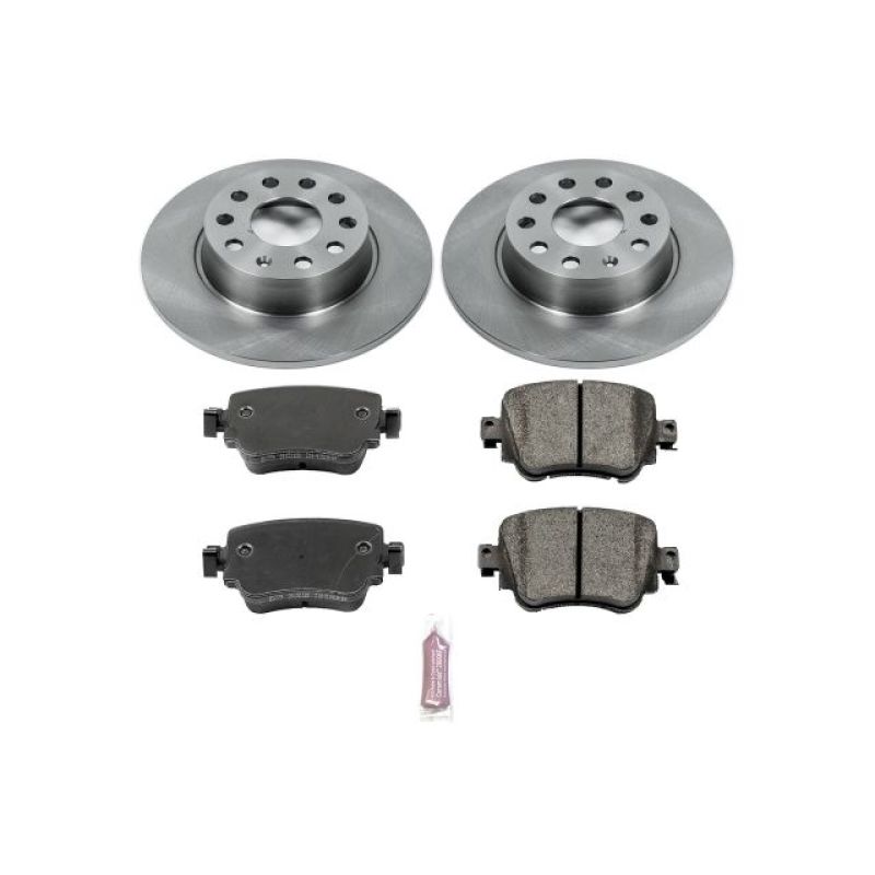 Volkswagen Golf Brake Kit - Rear - PowerStop - Z17 Evolution Plus Ceramic Pads + Autospecialty Rotors - `15-`18