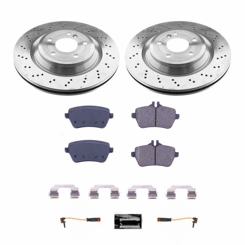 Mercedes-Benz SL400 Brake Kit - Rear - PowerStop - Autospecialty Rotors + Z17 Evolution Plus Ceramic Pads - `15-`16