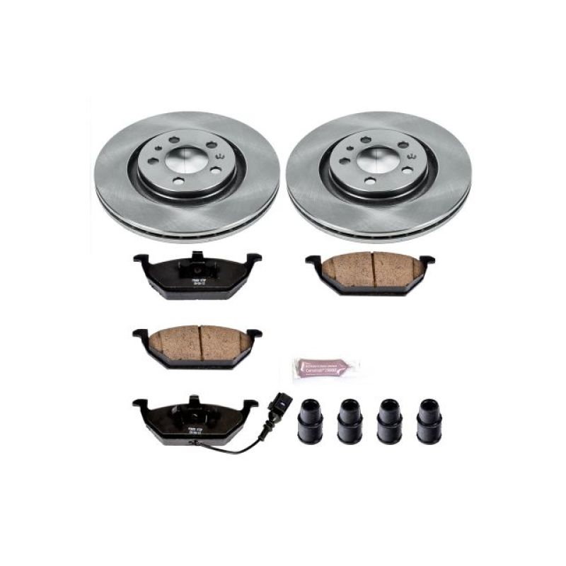 Volkswagen Beetle Brake Kit - Front - PowerStop - Z17 Stock Replacement Rotors + Z17 Evolution Plus Ceramic Pads - `99-`06