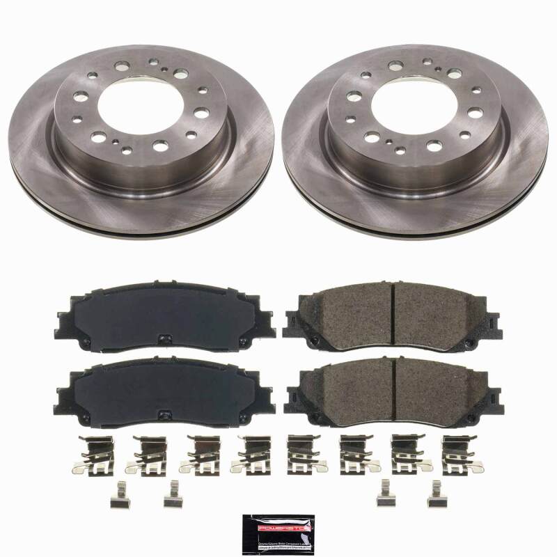 Toyota Tacoma Brake Kit - Rear - PowerStop - Z17 Evolution Plus Ceramic Pads + Autospecialty Rotors - `24-`25