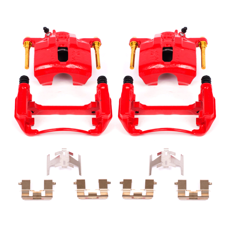 Honda CR-V Brake Caliper (2) - Front - PowerStop - Red Powder Coated - Red - `97-`01