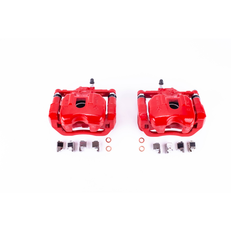 Toyota RAV4 Brake Calipers - Front - PowerStop - Powder Coated - Red - `96-`00