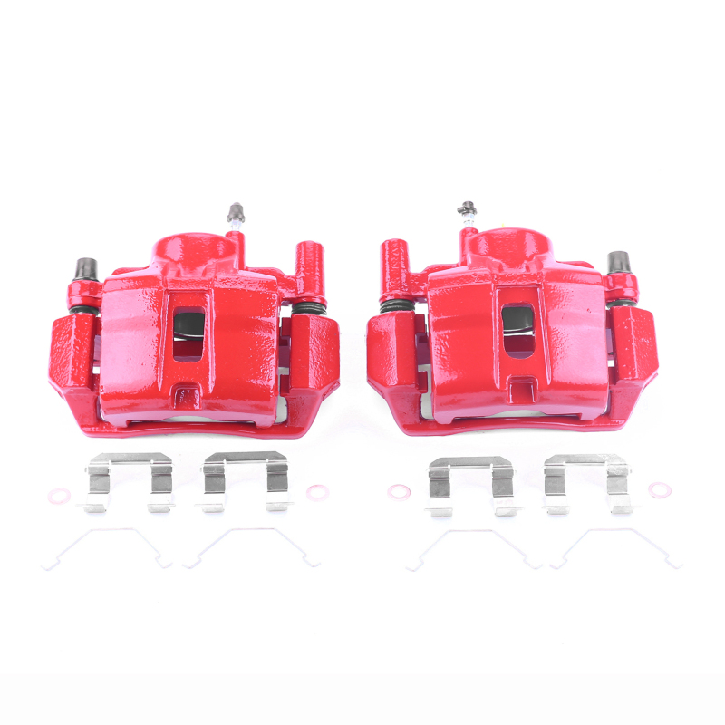 Mazda 626 Brake Calipers - Front - PowerStop - Powder Coated - Red - `98-`02