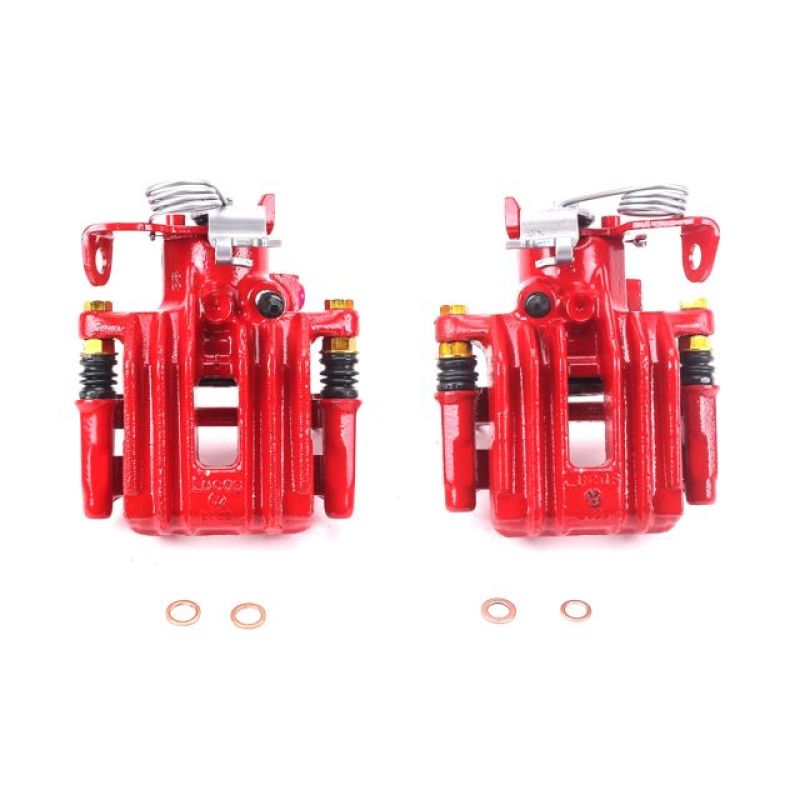 Audi A6 Quattro Brake Calipers - Rear - PowerStop - Powder Coated - Red - `98-`04