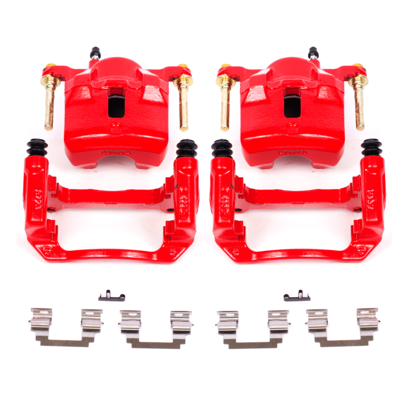 Pontiac Vibe Brake Calipers - Front - PowerStop - High-Temp Powder Coated - Red - `03-`08