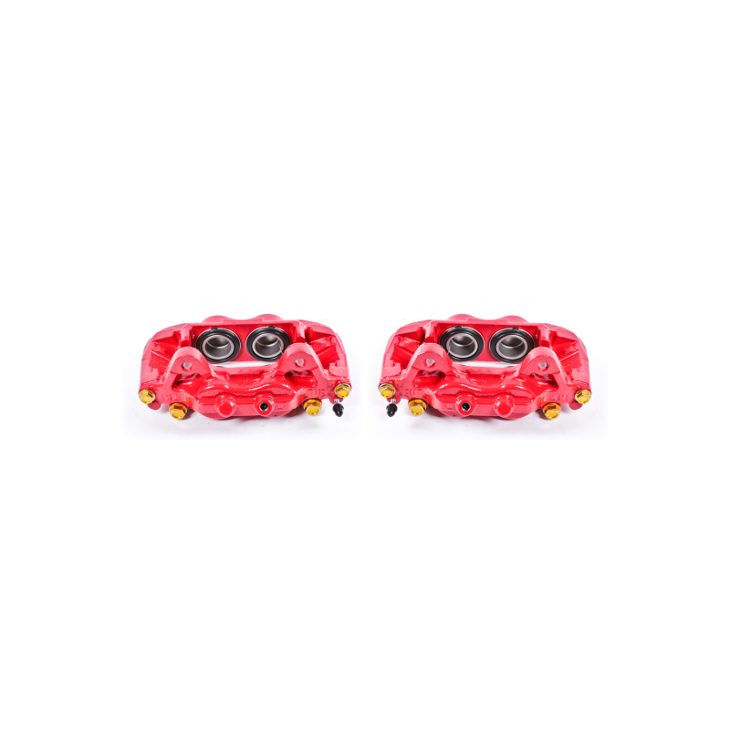 Toyota Sequoia Brake Calipers (Pair) - Front - PowerStop - Powder Coated - Red - `01-`07
