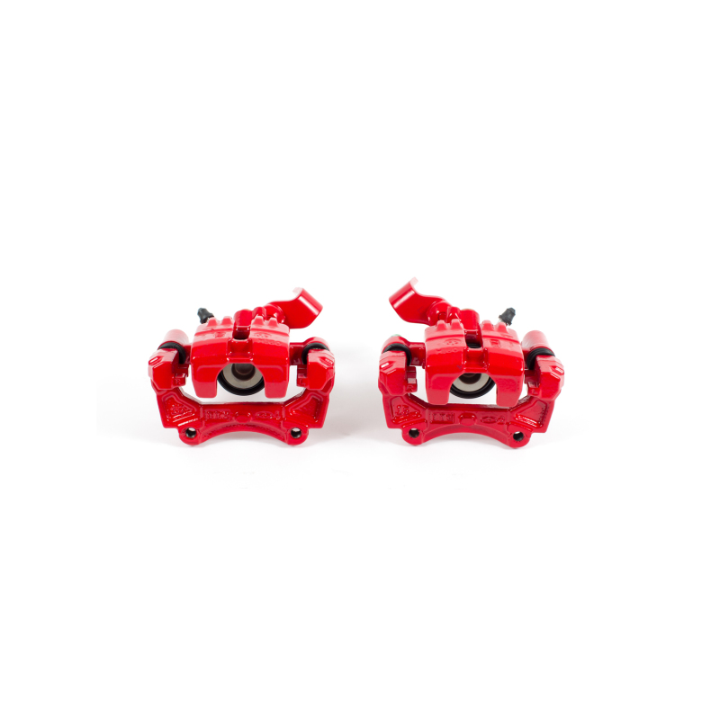 Mazda Miata Brake Calipers - Rear - PowerStop - Floating Manual Parking with Bracket - Red - `01-`05