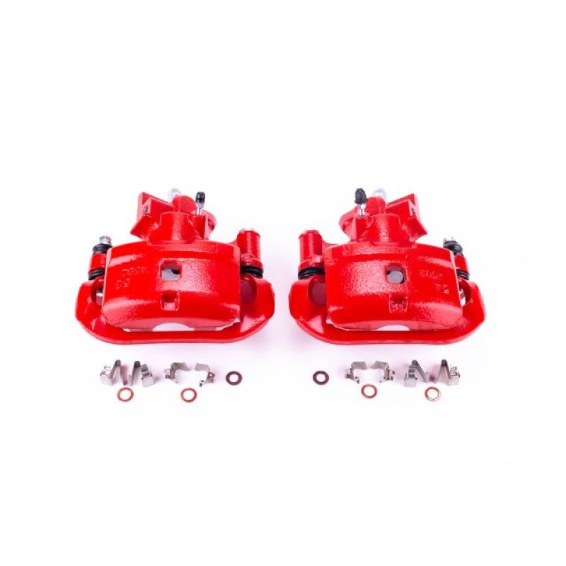 Toyota MR2 Spyder Brake Calipers - Rear - PowerStop - Powder Coated + Brackets - Red - `00-`02