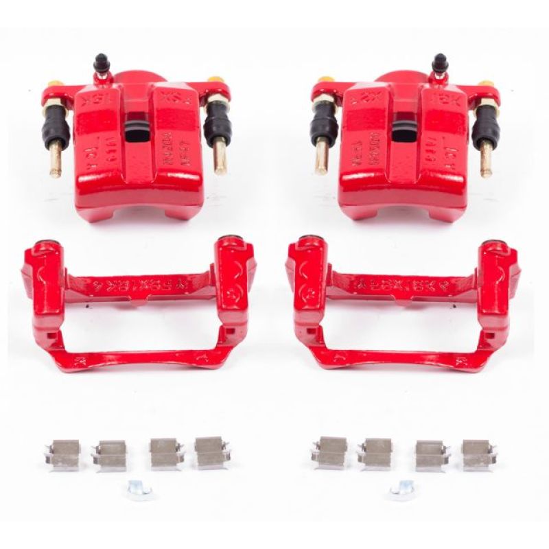 Mazda MX-5 Miata Brake Calipers - Front - PowerStop - Powder Coated w/Brackets - Red - `06-`15