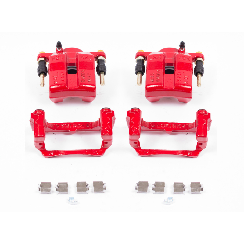 Mazda MX-5 Miata Brake Calipers - Front - PowerStop - Powder Coated w/Brackets - Red - `06-`15