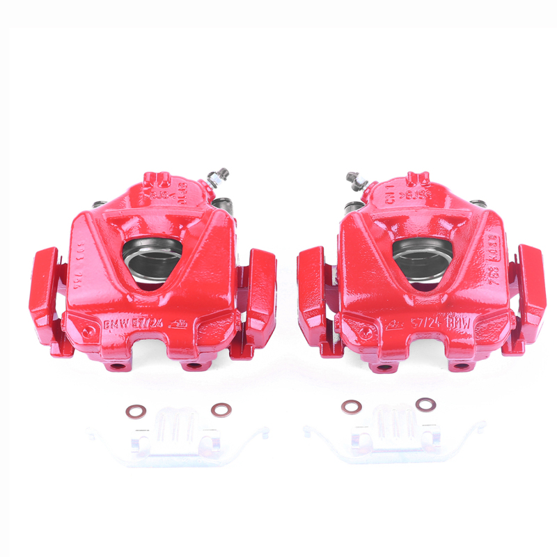 BMW 3 Series Brake Calipers - Front - PowerStop - Red Powder Coated - Red - `08-`13