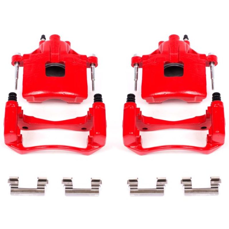 Buick LeSabre Brake Calipers (2) - Front - PowerStop - High-Temp Red Powder Coated - Red - `00-`05