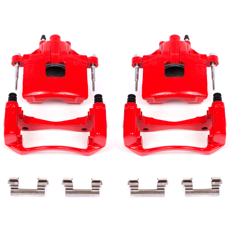 Buick LeSabre Brake Calipers (2) - Front - PowerStop - High-Temp Red Powder Coated - Red - `00-`05