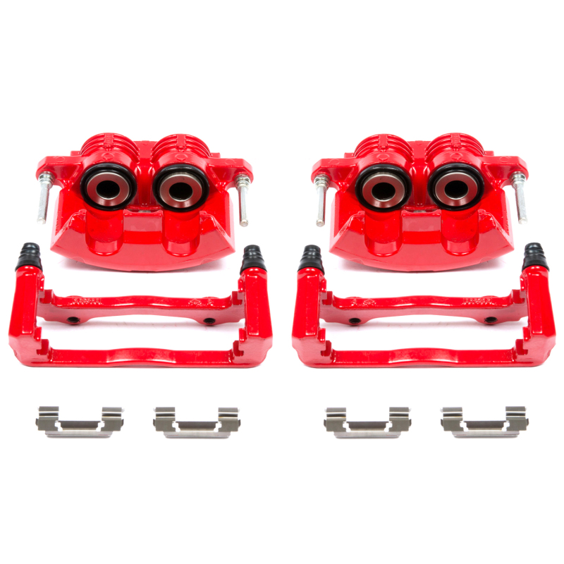 Pontiac Firebird Brake Calipers - Front - PowerStop - High-Temp Red Powder Coated Calipers - Red - `98-`02