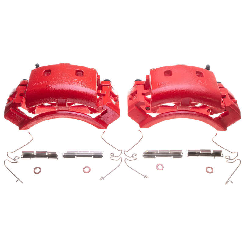 Ford E-150 Brake Calipers - Front - PowerStop - Powder Coated - Red - `04-`06