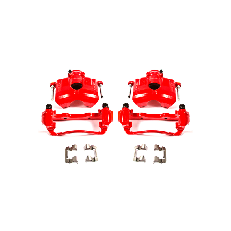 Ford Focus Brake Calipers - Front - PowerStop - Powder Coated - Red - `08-`11