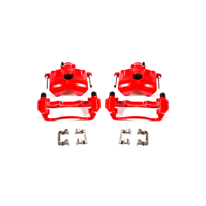 Ford Focus Brake Calipers - Front - PowerStop - Powder Coated - Red - `08-`11