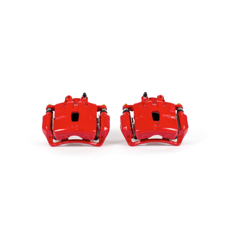 Saab 9-5 Brake Calipers - Front - PowerStop - Red Powder Coated - Red - 2011
