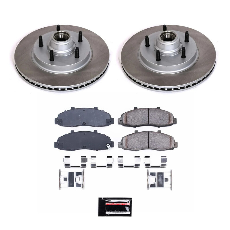 Ford F-150 Heritage Brake Kit - Front - PowerStop - Semi-Coated Rotors + Z17 Evolution Plus Ceramic Pads - 2004