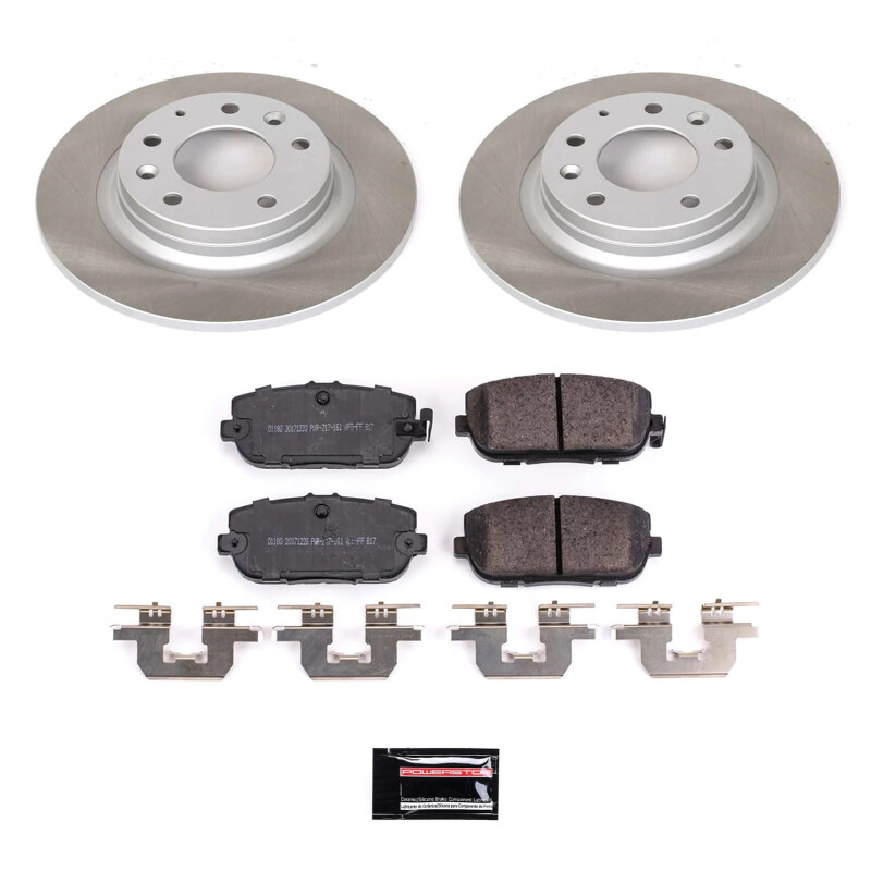Mazda MX-5 Miata Brake Kit - Rear - PowerStop - Semi-Coated Rotors + Z17 Evolution Plus Low-Dust Ceramic Pads - `06-`15