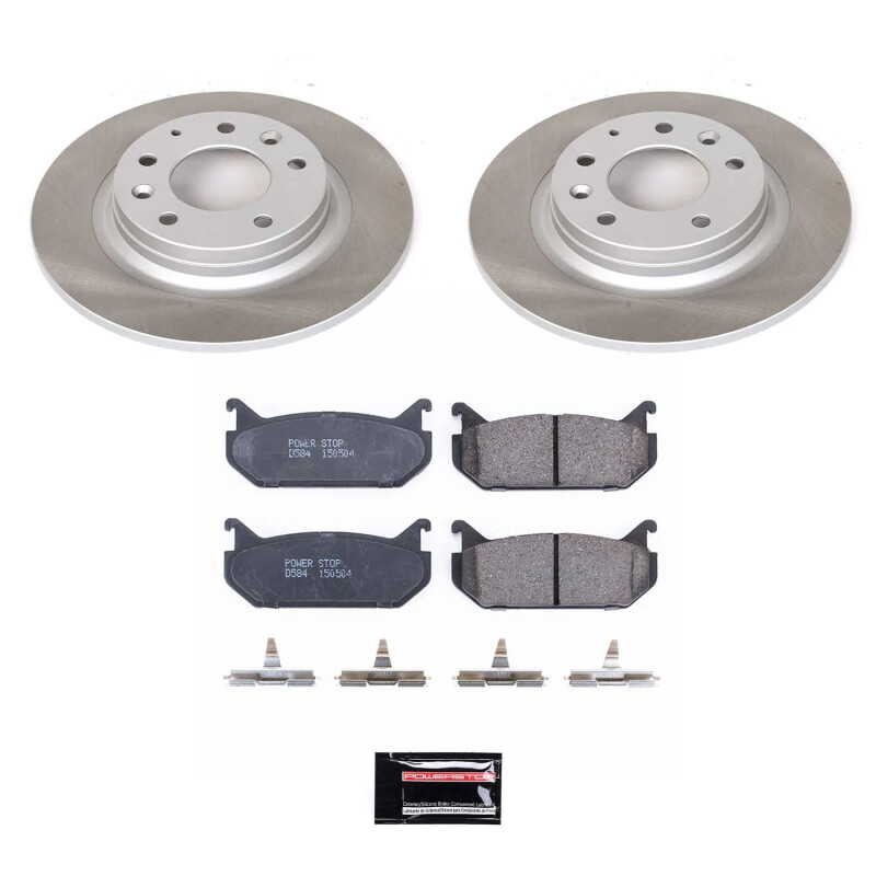 Mazda 626 Brake Kit - Rear - PowerStop - Z17 Evolution Plus Low-Dust Ceramic Pads + Semi-Coated Rotors - `98-`02
