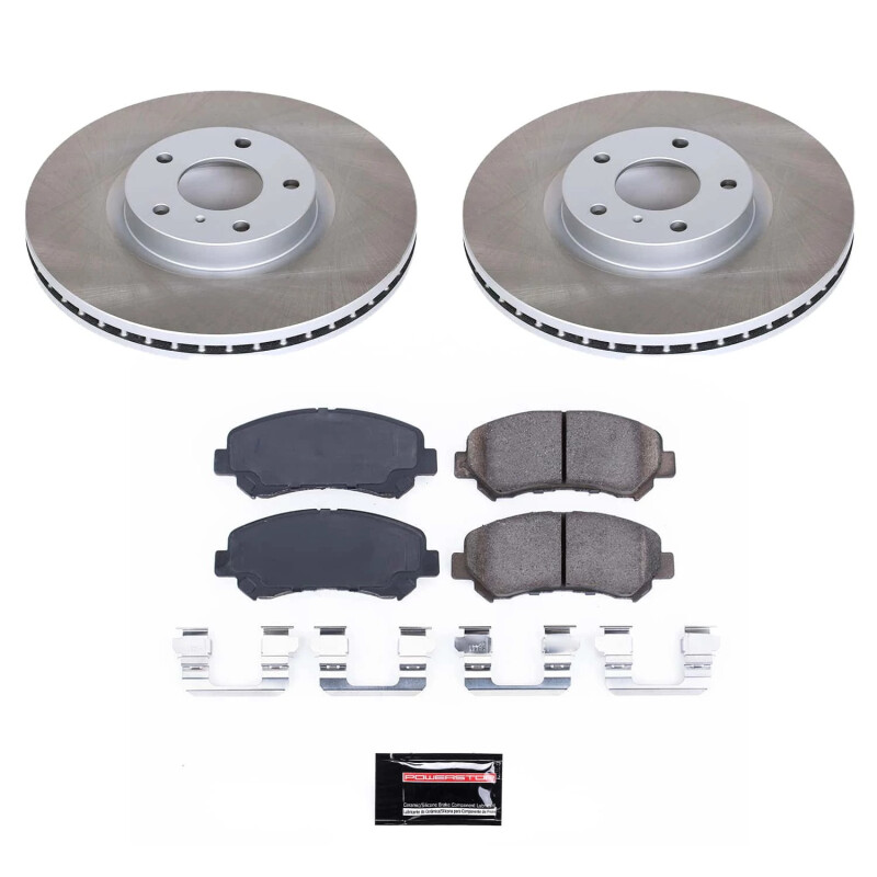 Nissan Maxima Brake Kit - Front - PowerStop - Semi-Coated Rotors + Z17 Evolution Plus Ceramic Pads - `16-`22