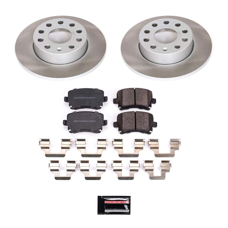 Volkswagen Rabbit Brake Kit - Rear - PowerStop - Semi-Coated Rotors + Z17 Evolution Plus Low-Dust Ceramic Pads - `06-`09 Volkswagen Rabbit Brake Kit - Rear - PowerStop - Semi-Coated Rotors + Z17 Evolution Plus Low-Dust Ceramic Pads - `06-`09