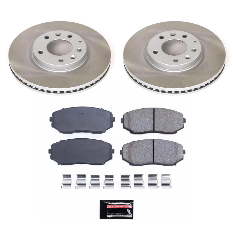 Mazda CX-7 Brake Kit - Front - PowerStop - Semi-Coated Rotors + Z17 Evolution Plus Low-Dust Ceramic Pads - `07-`12
