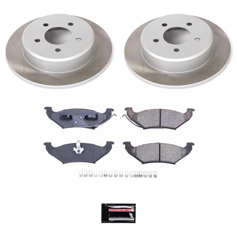 Plymouth Voyager Brake Kit - Rear - PowerStop - Semi-Coated Rotors + Z17 Evolution Plus Low-Dust Ceramic Pads - `98-`00