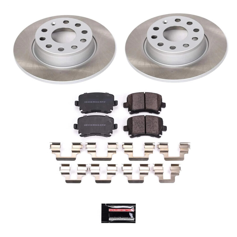 Volkswagen Golf Brake Kit - Rear - PowerStop - Semi-Coated Rotors + Z17 Evolution Plus Low-Dust Ceramic Pads - 2010