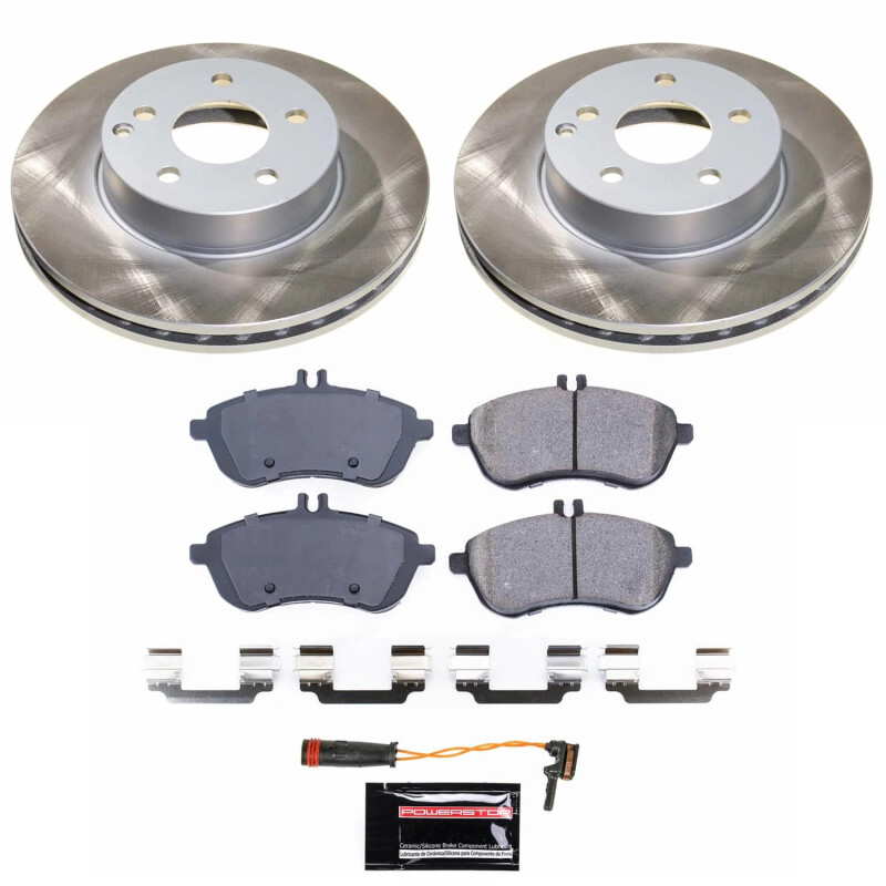Mercedes-Benz SLK250 Brake Kit - Front - PowerStop - Semi-Coated Rotors + Z17 Evolution Plus Low-Dust Ceramic Pads - `12-`15