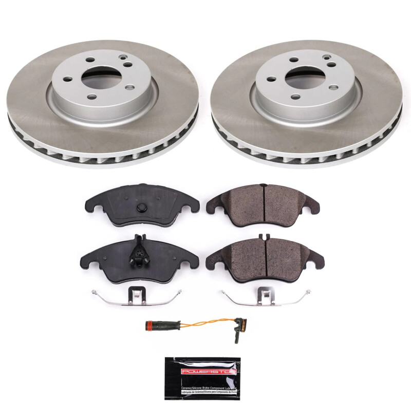 Mercedes-Benz SLK300 Brake Kit - Front - PowerStop - Semi-Coated Rotors + Z17 Evolution Plus Low-Dust Ceramic Pads - 2016