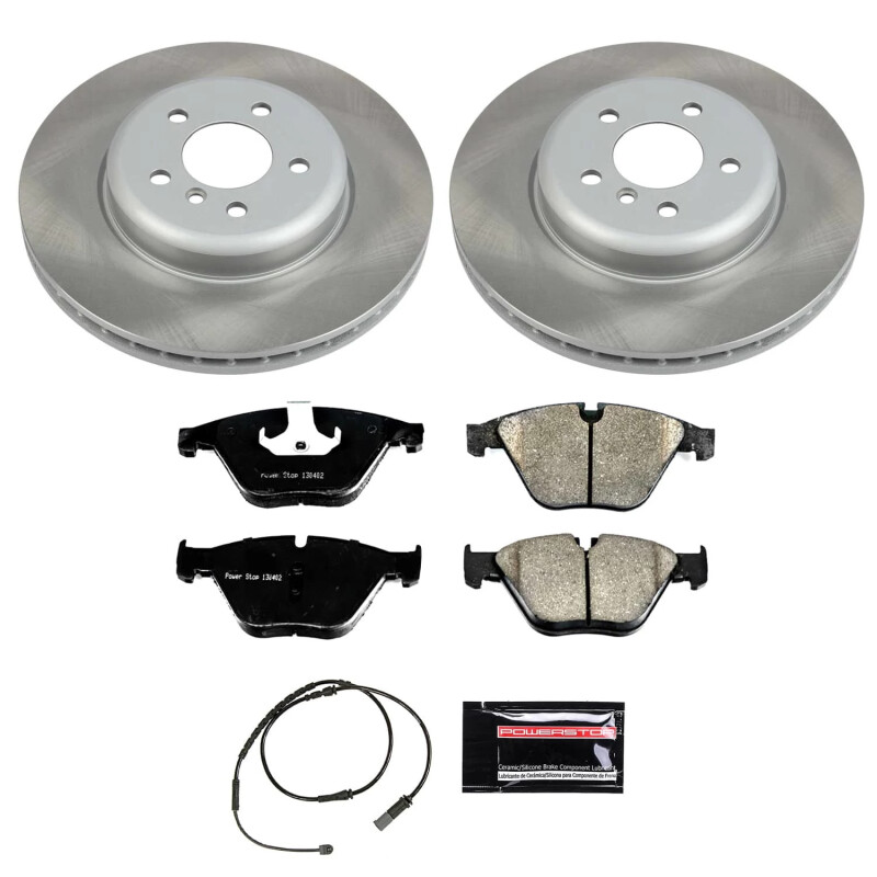BMW ActiveHybrid 5 Brake Kit - Front - PowerStop - Semi-Coated Rotors + Z17 Evolution Plus Low-Dust Ceramic Pads - `12-`16