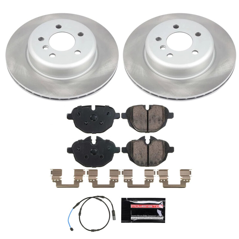 BMW ActiveHybrid 5 Brake Kit - Rear - PowerStop - Semi-Coated Rotors + Z17 Evolution Plus Ceramic Pads - `12-`16