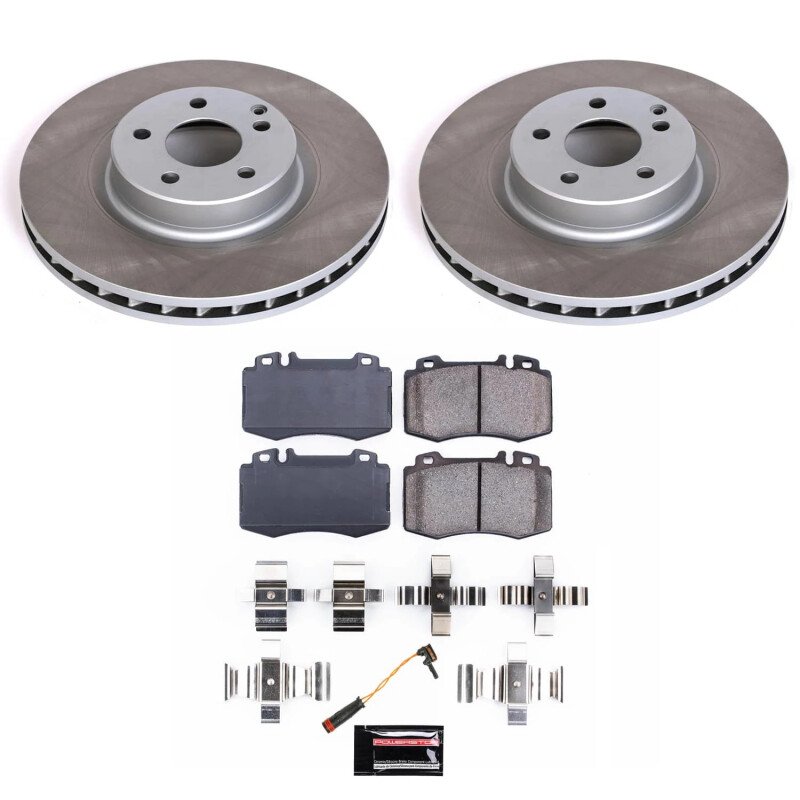 Mercedes-Benz E550 Brake Kit - Front - PowerStop - Semi-Coated Rotors + Z17 Evolution Plus Ceramic Pads - `07-`09