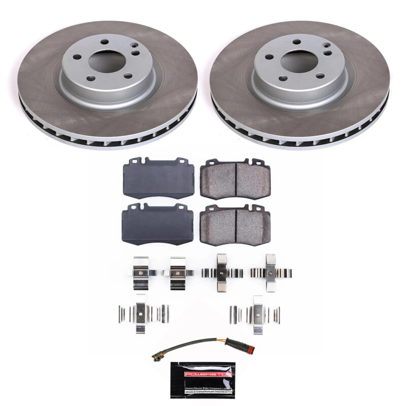 Mercedes-Benz CLS550 Brake Kit - Front - PowerStop - Semi-Coated Rotors + Z17 Evolution Plus Ceramic Pads - `07-`11