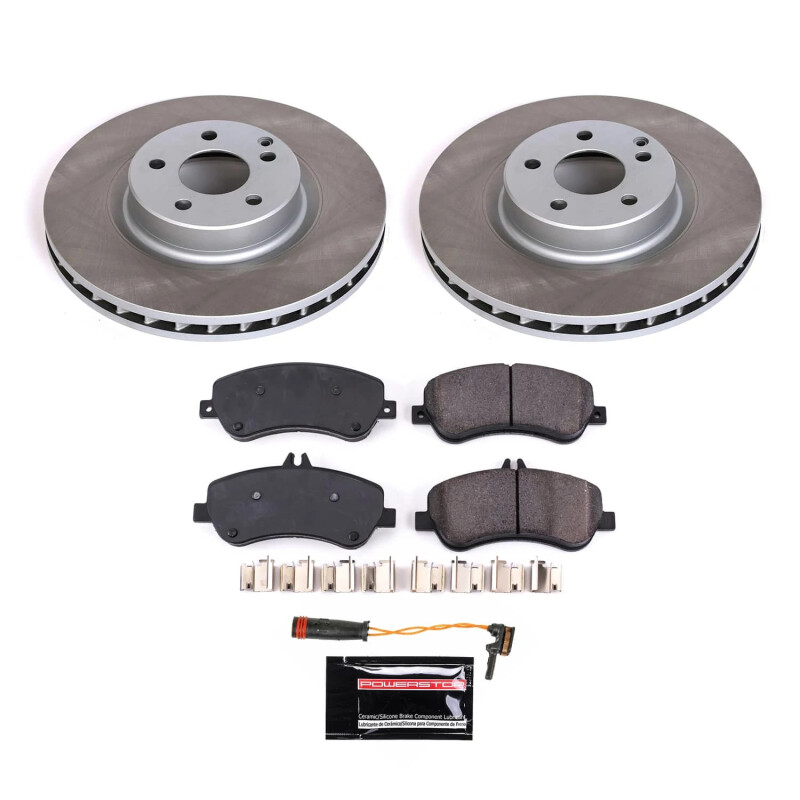 Mercedes-Benz GLK350 Brake Kit - Front - PowerStop - Semi-Coated Rotors + Z17 Evolution Plus Low-Dust Ceramic Pads - `10-`15