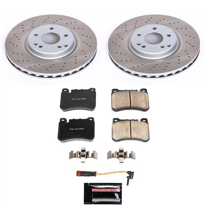 Mercedes-Benz SLK350 Brake Kit - Front - PowerStop - Semi-Coated Rotors + Z17 Evolution Plus Low-Dust Ceramic Pads - `06-`11
