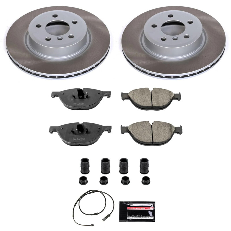BMW 528i Brake Kit - Front - PowerStop - Semi-Coated Rotors + Z17 Evolution Plus Low-Dust Ceramic Pads - `12-`13