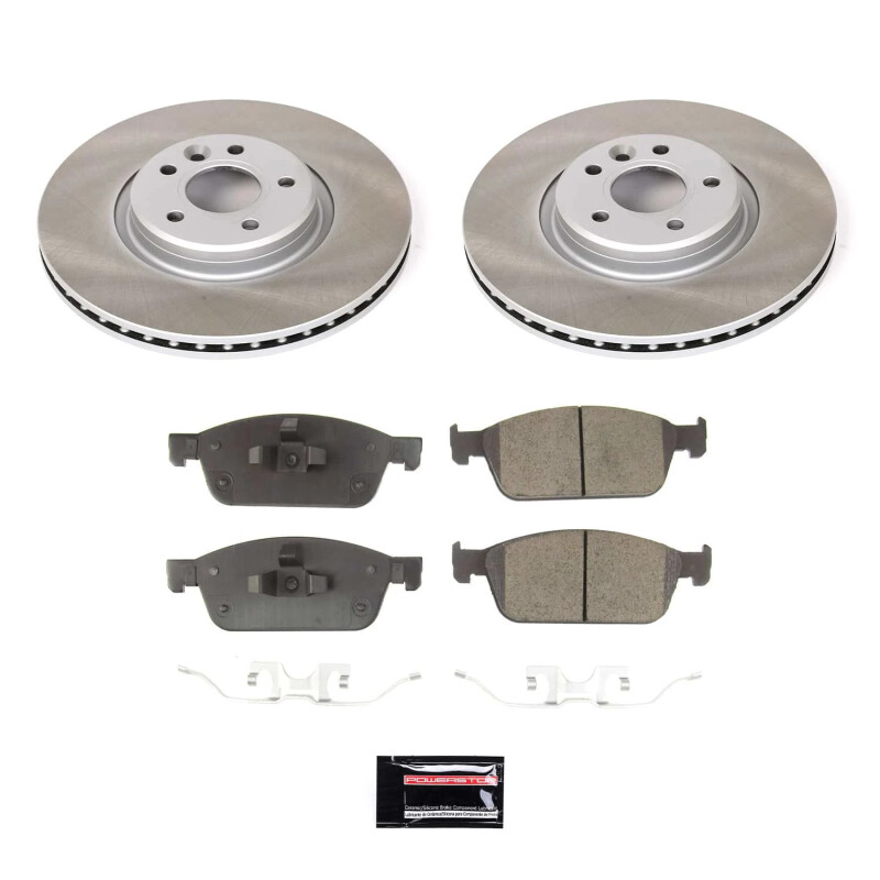 Lincoln MKC Brake Kit - Front - PowerStop - Semi-Coated Rotors + Z17 Evolution Plus Low-Dust Ceramic Pads - `17-`19